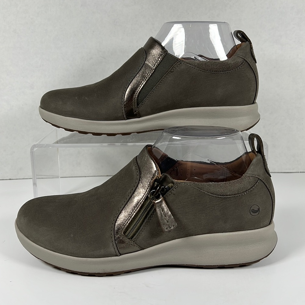 Size7 Clarks Unstructured Side-Zip Slip-On Shoes … - image 3